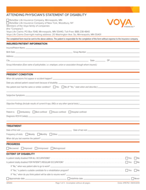 Attending Physician's Statement of Disability