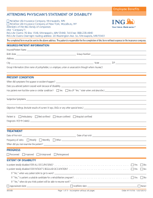 Attending Physician's Statement of Disability