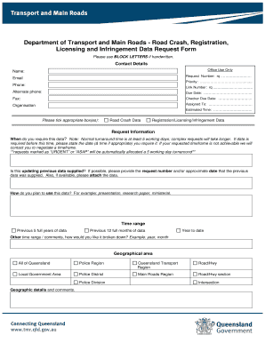 Queensland Road Crash Data Request Form