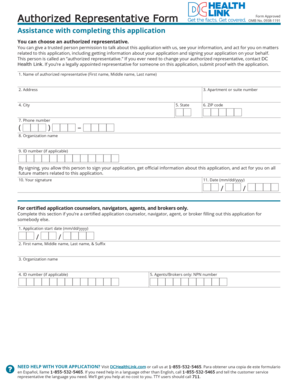 Authorized Representative Form