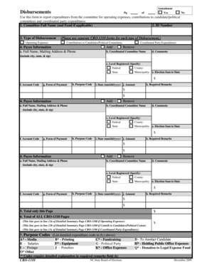 CRO-1310 Disbursement Form