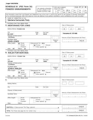 FEC Form 3X Schedule B