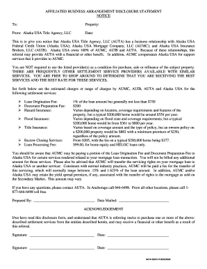 Affiliated Business Arrangement Disclosure Statement