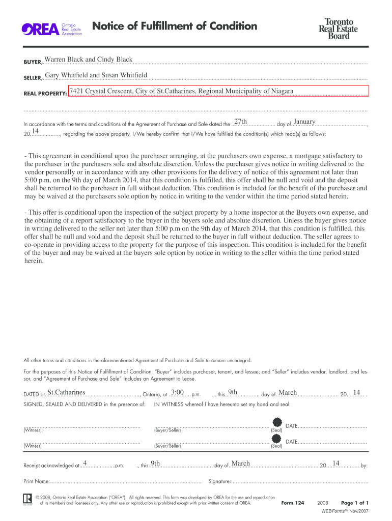 notice of fulfillment example Preview on Page 1