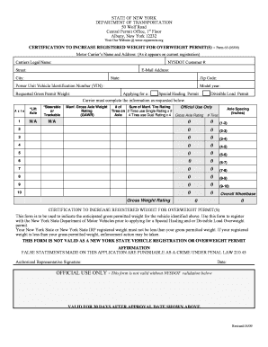 New York Overweight Permit Registration