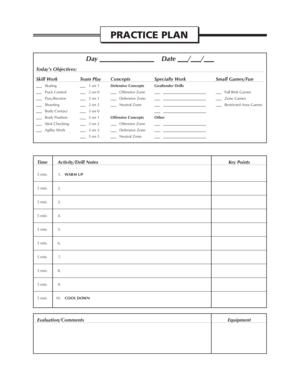 Hockey Practice Plan Template