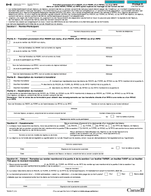 Formulaire de transfert de fonds de retraite
