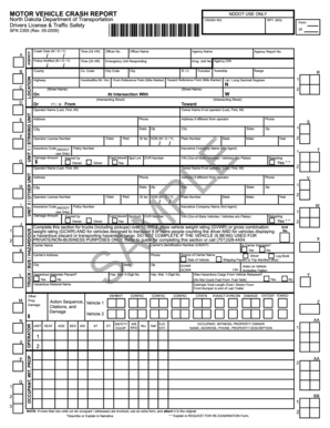 North Dakota Motor Vehicle Crash Report