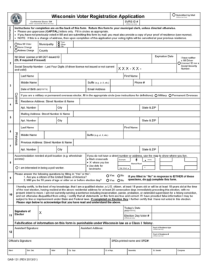 Wisconsin Voter Registration Application