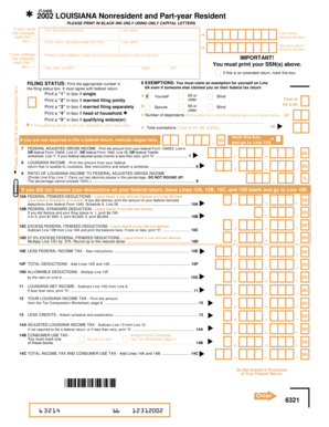 Louisiana Nonresident and Part-year Resident Tax Form