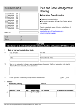 Crown Court Advocates' Questionnaire