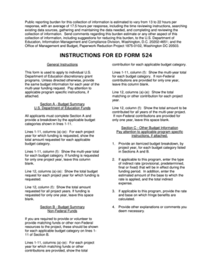 US Department of Education Grant Budget Form