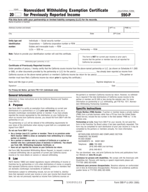 California Nonresident Withholding Exemption Certificate
