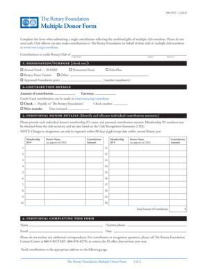 Rotary Foundation Multiple Donor Form