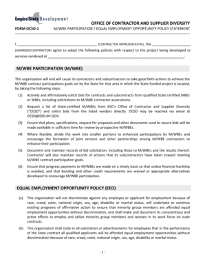 New York M/WBE Participation and EEO Policy Statement