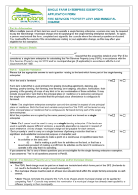 Single Farm Enterprise Exemption Application Form