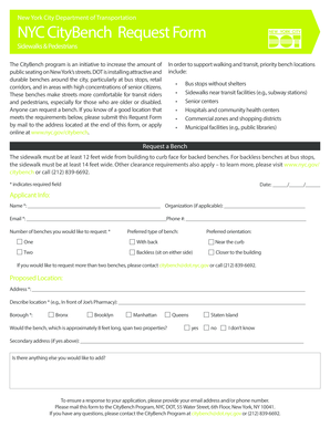 NYC CityBench Request Form