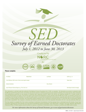 Survey of Earned Doctorates Form