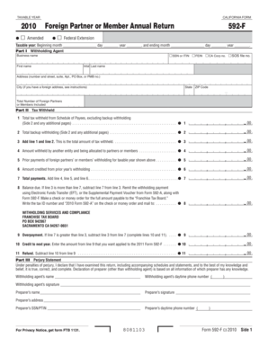 California Form 592-F Foreign Partner Annual Return