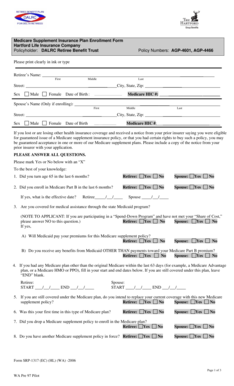 Medicare Supplement Insurance Plan Enrollment Form