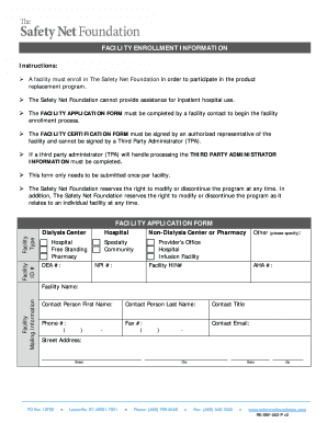Facility Enrollment Application Form