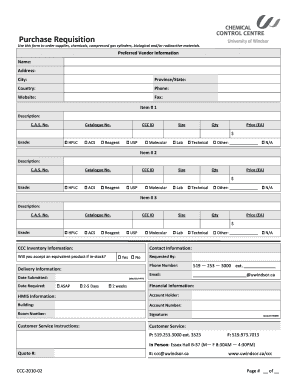 Purchase Requisition Form