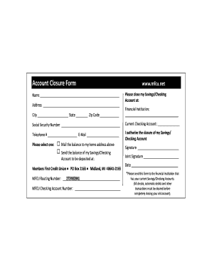 Account Closure Form