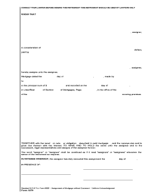 Assignment of Mortgage without Covenant