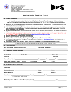 Montgomery County Electrical Permit Application
