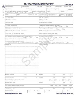 Maine Crash Report Form