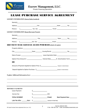 Lease Purchase Service Agreement