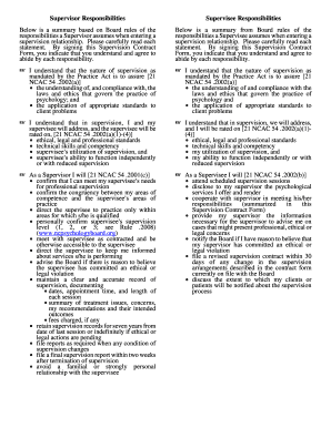 Supervision Contract Form