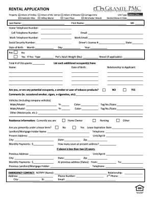 Rental Application Form