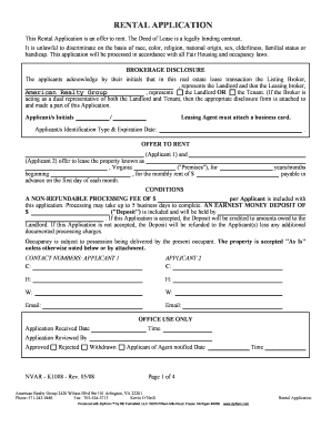 Virginia Rental Application