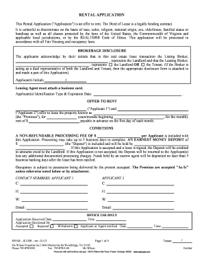 Virginia Rental Application
