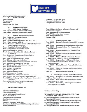 Ohio Domestic Relations Forms
