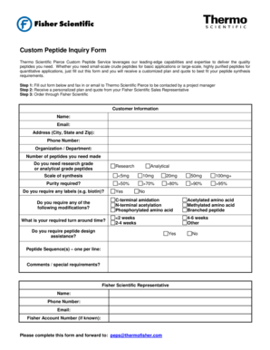 Thermo Scientific Pierce Custom Peptide Inquiry Form