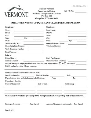 Employee's Notice of Injury and Claim for Compensation