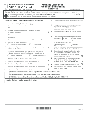 Illinois Amended Corporation Income Tax Return