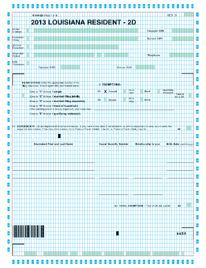 Louisiana Resident Income Tax Return Form IT-540-2D