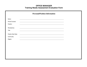 Office Manager Training Needs Assessment Form