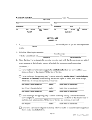 Affidavit of Service by Posting