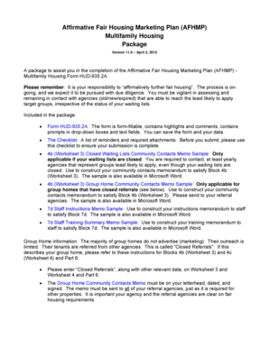 Affirmative Fair Housing Marketing Plan Form HUD-935.2A