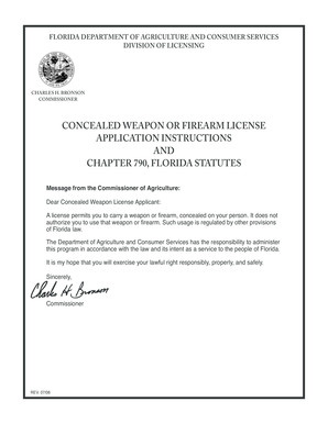 Florida Concealed Weapon or Firearm License Application