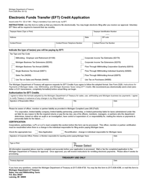 Michigan EFT Credit Application