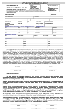 Commercial Credit Application