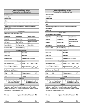 Residential Energy Efficiency Certificate