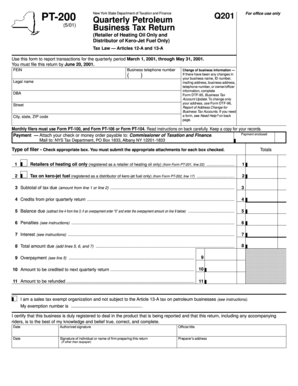 New York State Quarterly Petroleum Business Tax Return