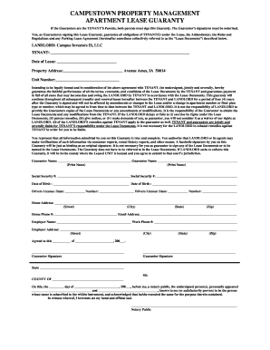 Apartment Lease Guaranty