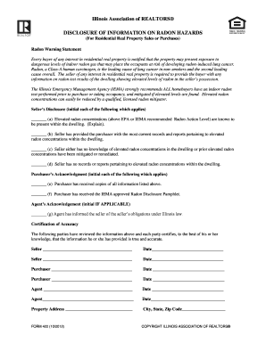 Illinois Radon Hazard Disclosure Form